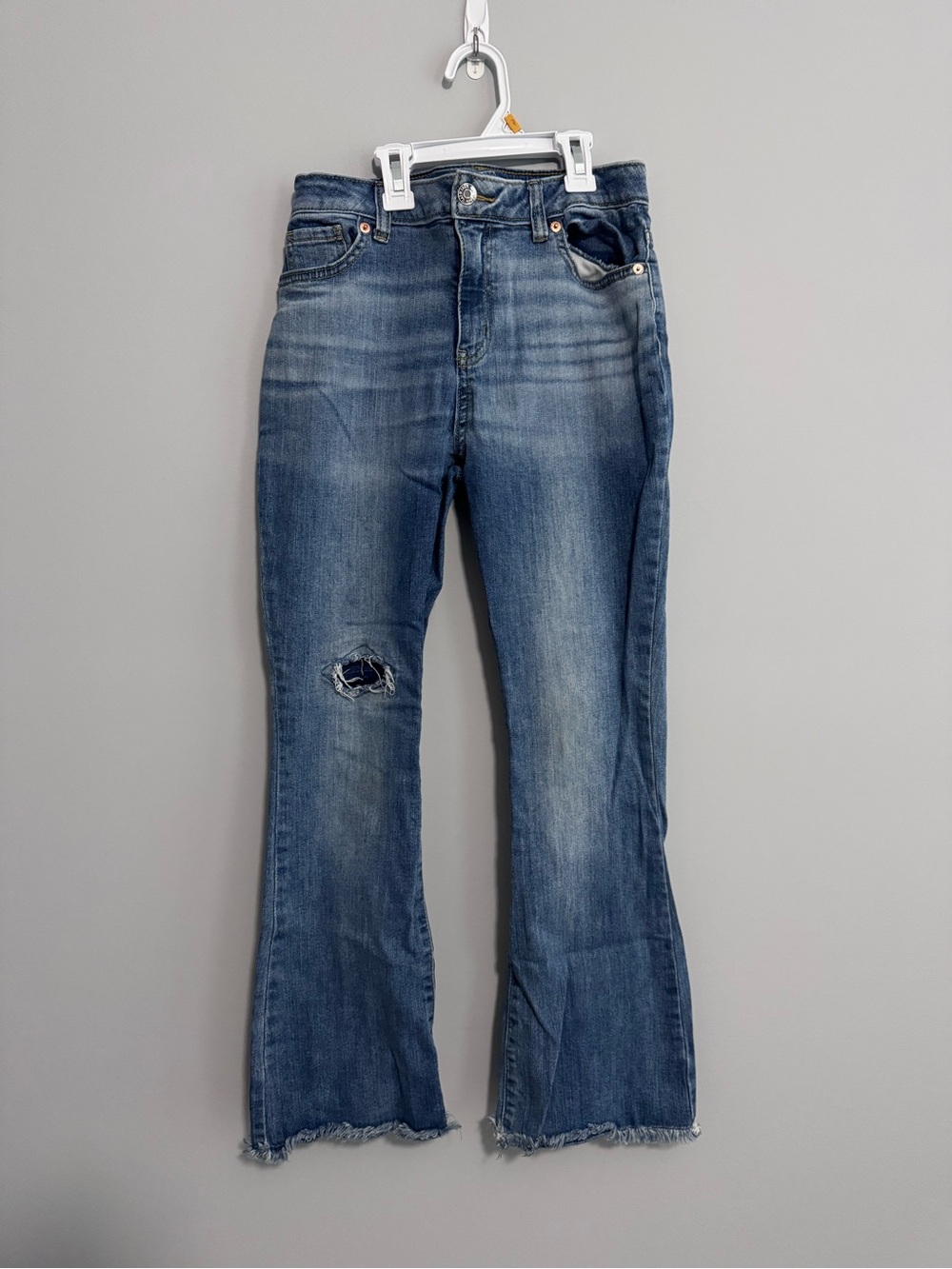 Cat & Jack Medium Wash Flare Jeans with Knee Distress